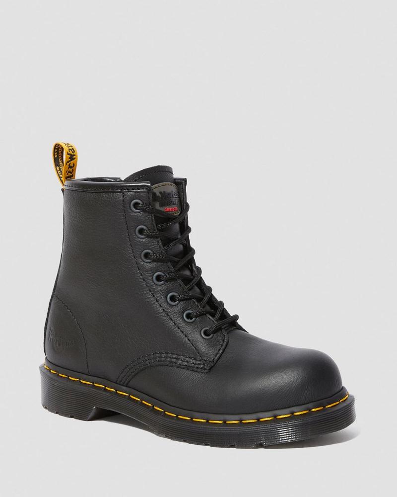 Botas De Trabajo Dr Martens Maple Zip Newark Steel Puntera Mujer Negros | MX 398TCE